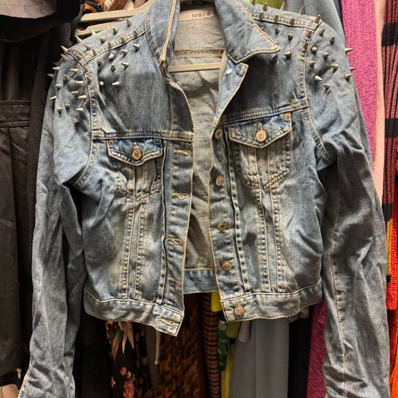 Topshop Spiked Jacket - Picture 1 of 5